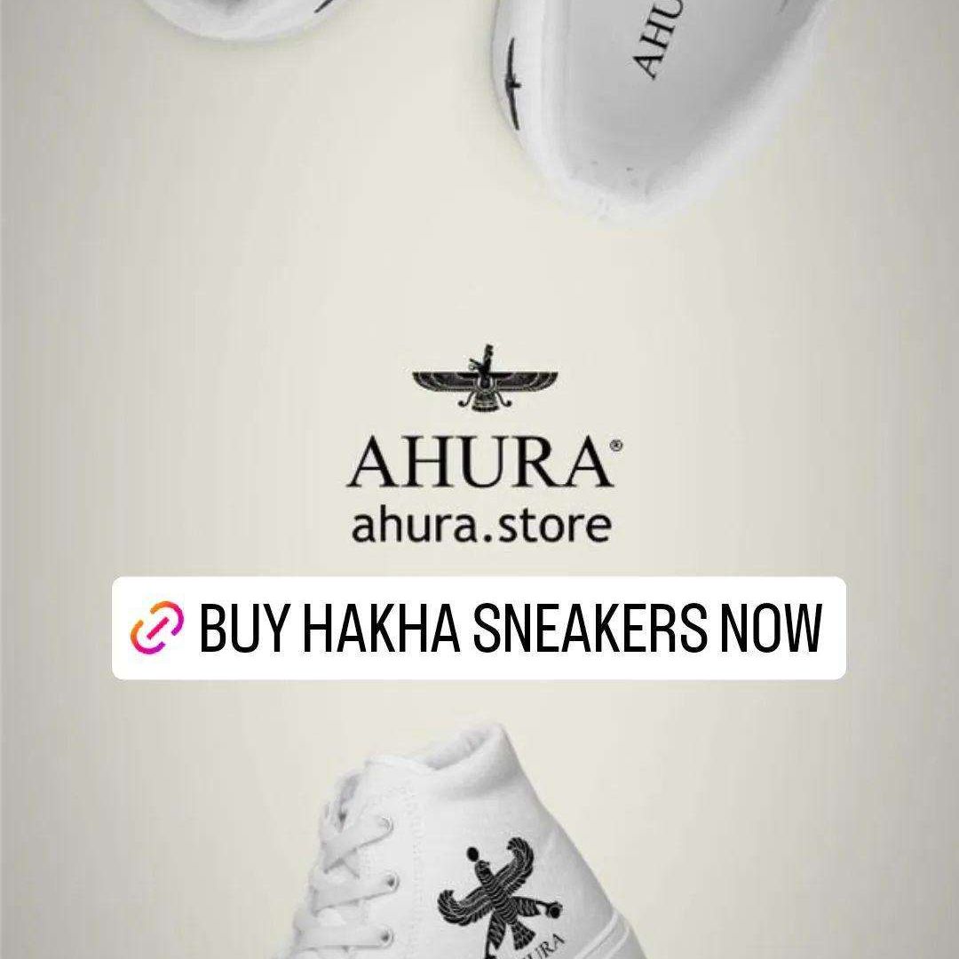 high top white sneaker ad