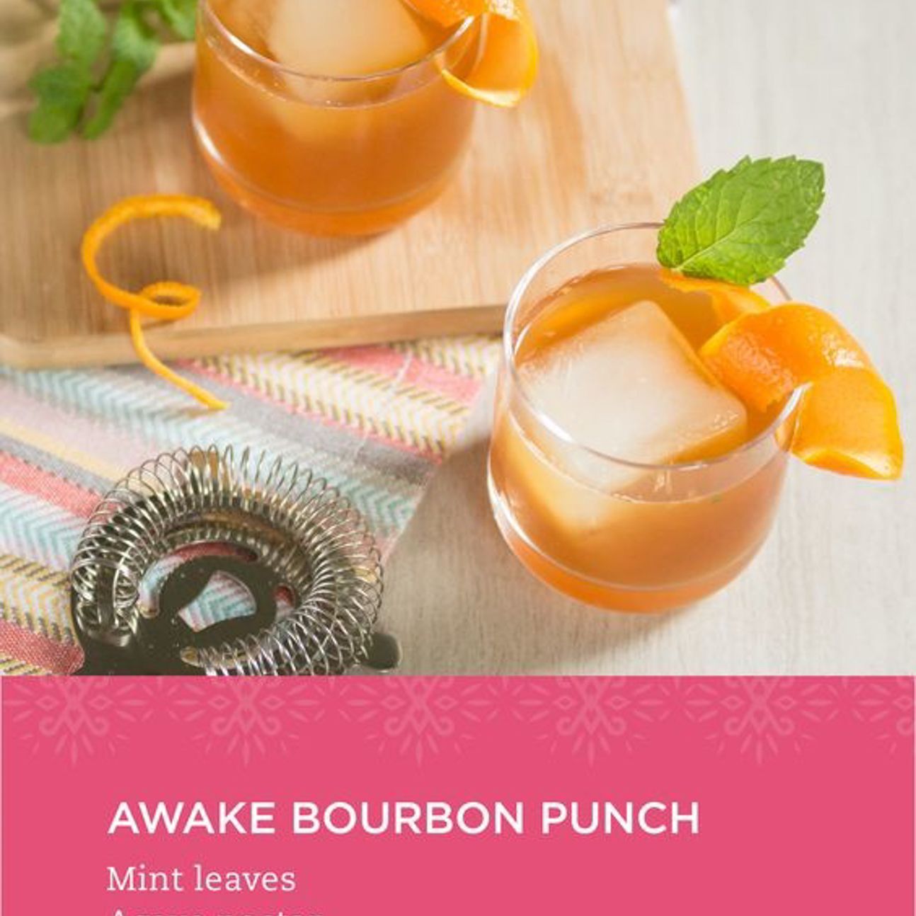 Pinterest Pin of a recipe and tea cocktail photo
