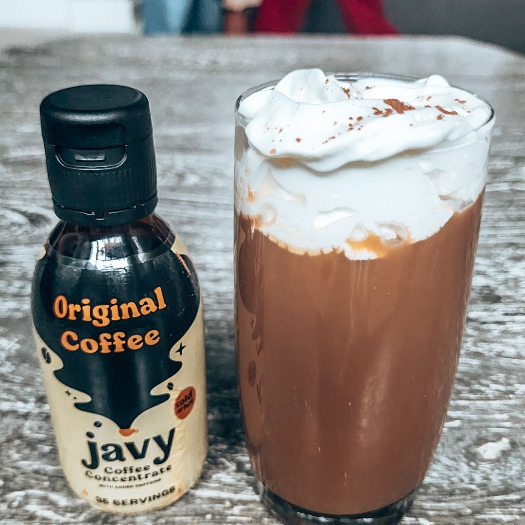 JAVY original coffee concentrate on table