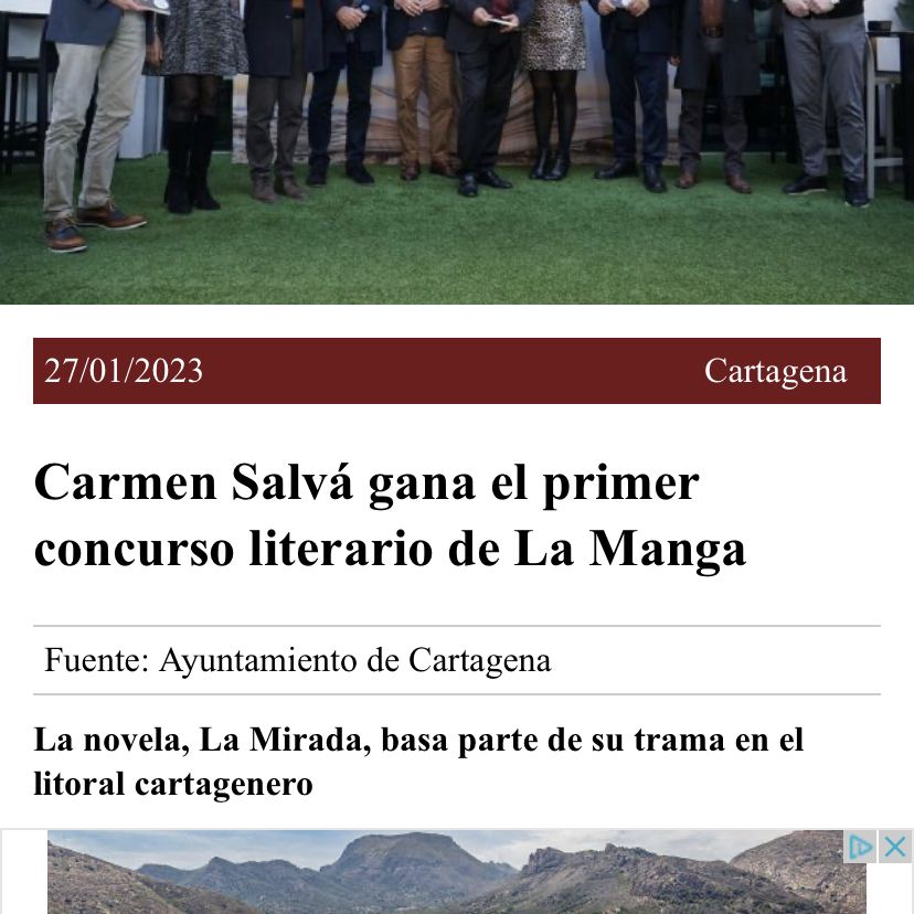 Press article. 2022 literary prize novel La mirada