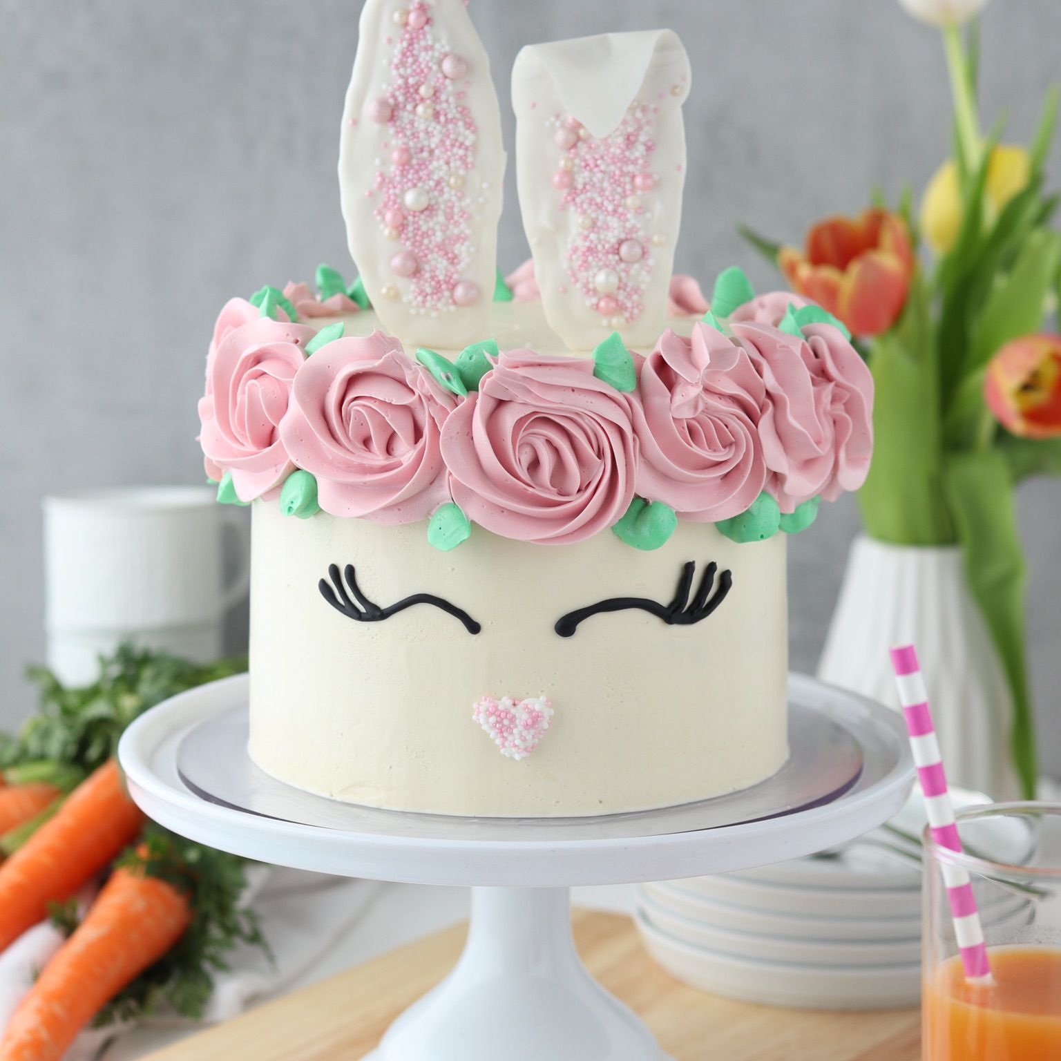 Easter cake - carrot cake and Cream frosting