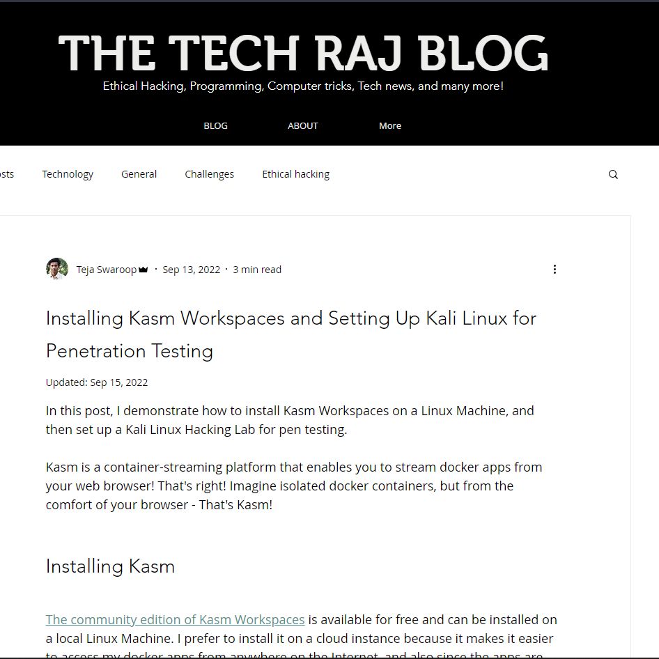 Kasm Workspaces blog post